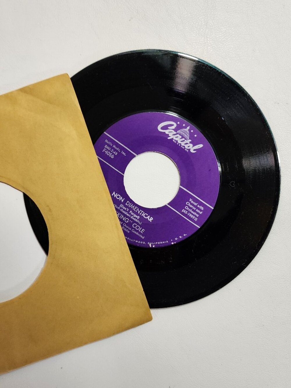 Nat King Cole Non Dimenticar (Don't Forget) & Bend a Little My Way Vintage 45RPM